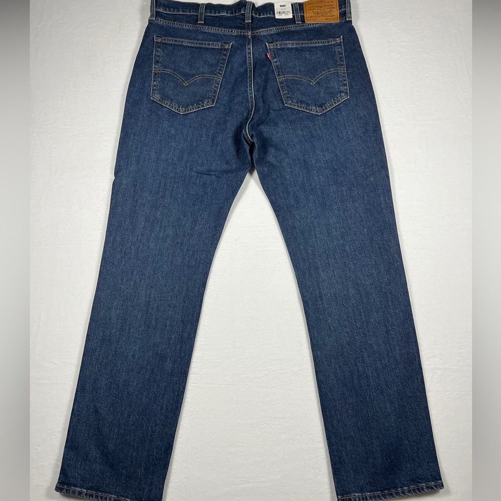 NWT Levis 514 Regular Straight Fit Stretch Dark Wash Denim Jeans Mens Size 38x32